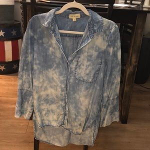 Cloth and stone tie dye ‘denim’ cotton top